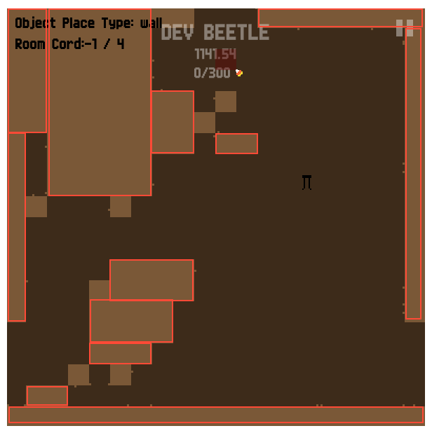 A room in Beetle Race where tiles are grouped into boxes outlined in red