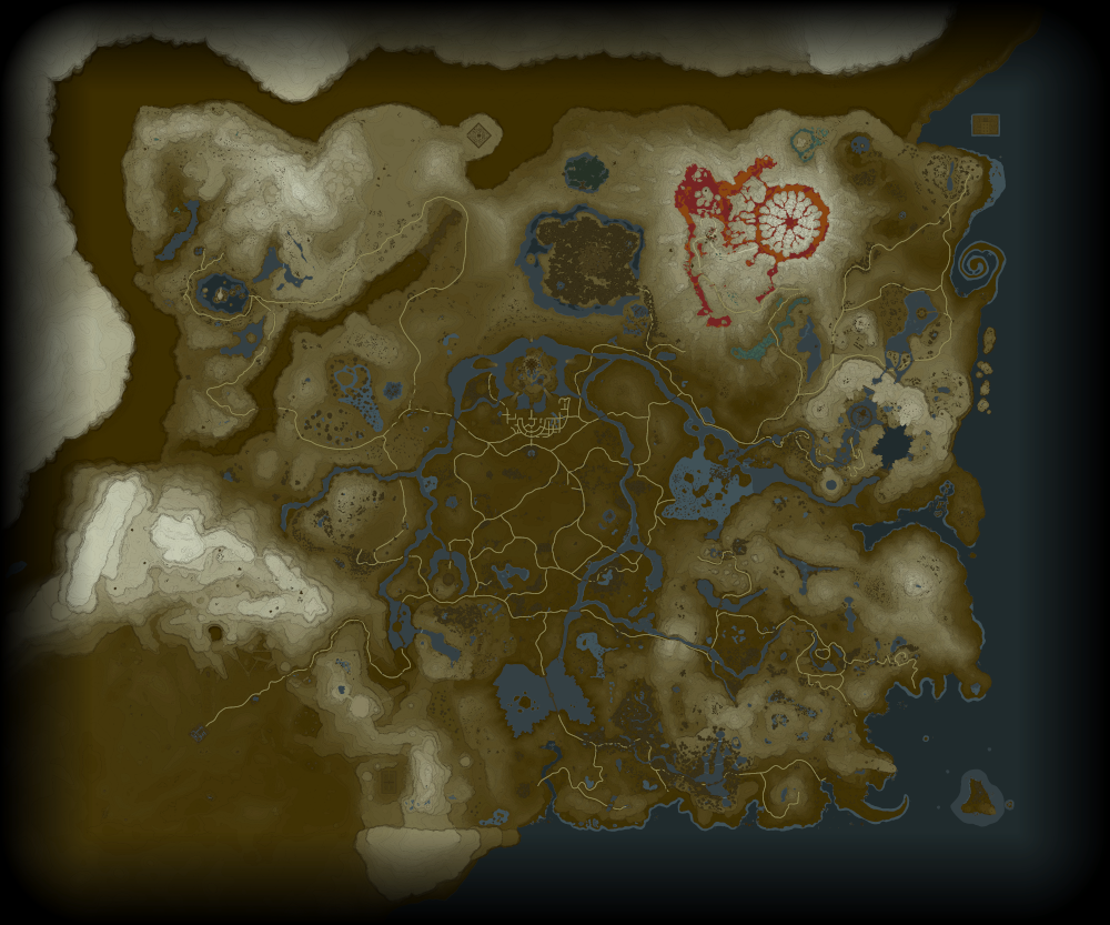 Colorful in-game map of Hyrule