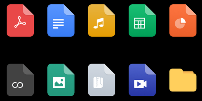 A collection of file type icons