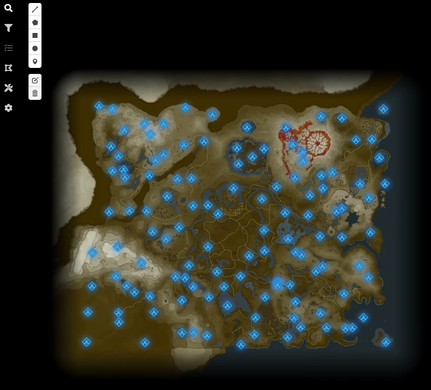 Interactive Hyrule map from Zeldamods